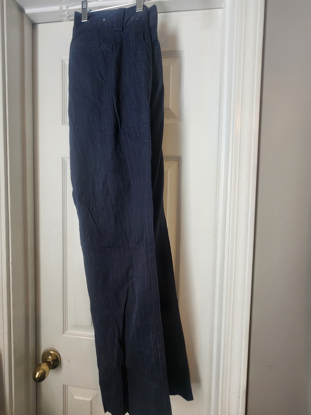 Women's Navy Pinstripe Pants